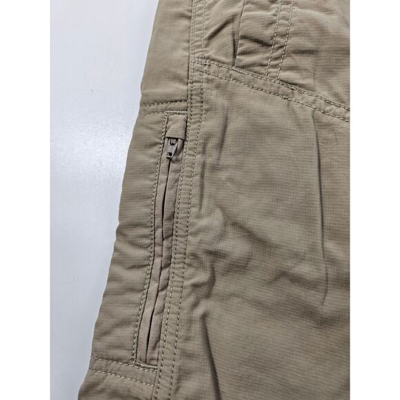 North face size 34 nylon packable zip pocket shorts beige lightweight khaki - Picture 4 of 9
